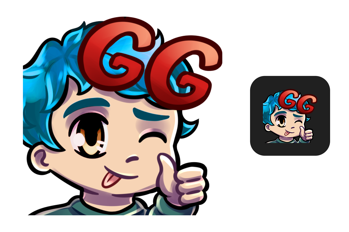 12 Blue Hair Chibi Boy Twitch Emotes, an Illustration by Custom Fonts & Patterns (Photo 7 of 12)