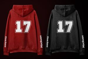 Hooded Sweatshirt Back PSD Mockup