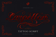 Carpellon - Tattoo Script + Ornament, a Blackletter Font by creativemedialab (Thumbnail 9 of 9)