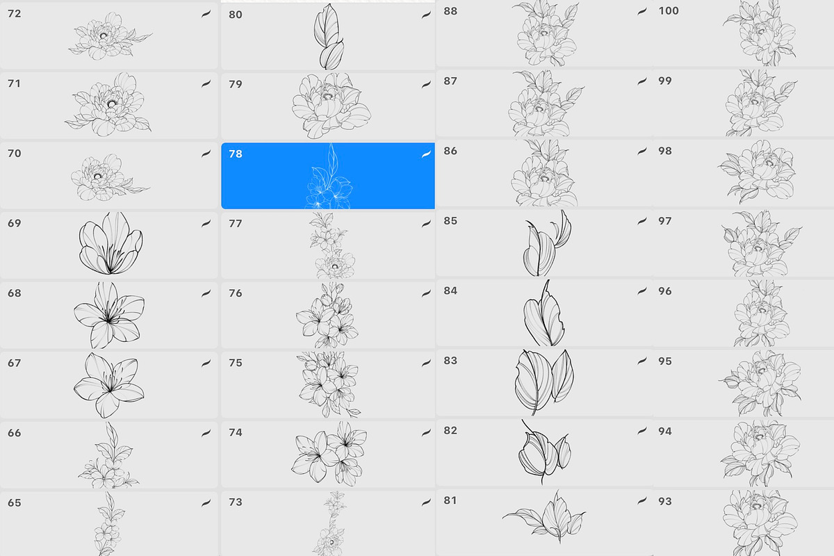 Procreate flower stamp, garden, a Brush Add-On by AnnaPolitmerskaja (Photo 5 of 5)