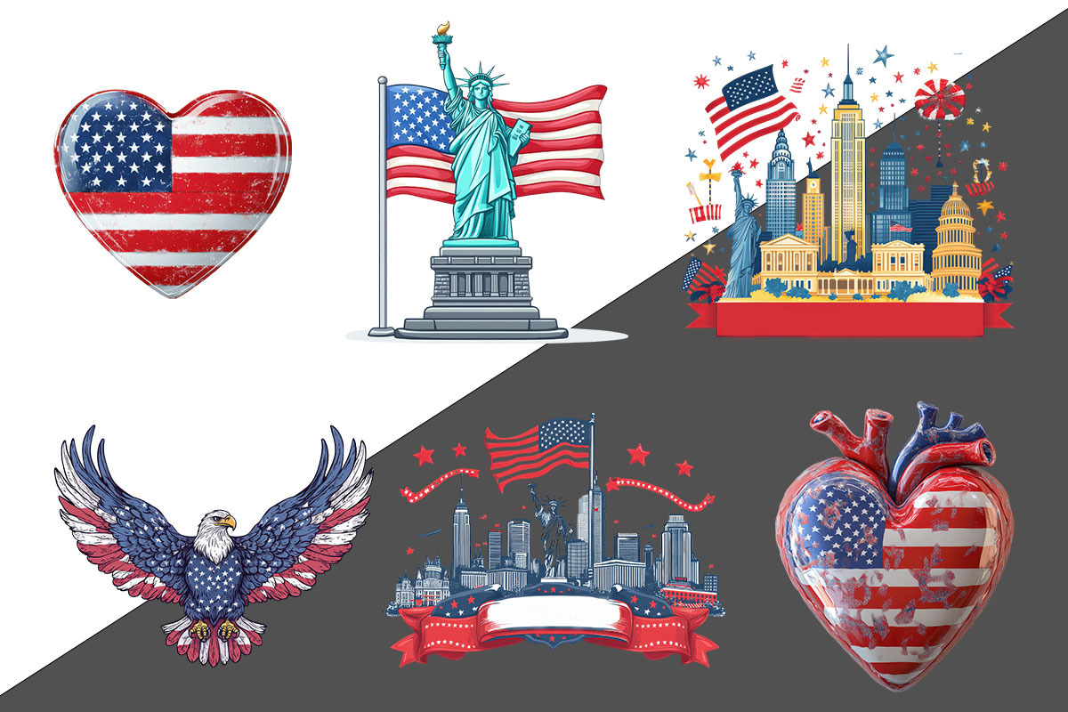 American Flag PNG Bundle, Clipart, an Object Graphic by Pixeness Studio (Photo 2 of 3)
