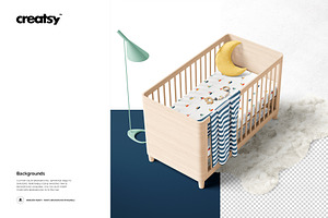 Fitted Crib Sheet Adds Mockup Set