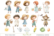 Little Farm Watercolor Clipart, an Illustration by MockupWizard (Thumbnail 2 of 7)