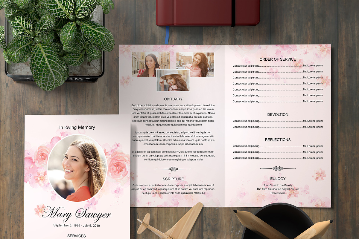 Funeral Program Template, an Invitation Template by TemplatesForest (Photo 1 of 3)