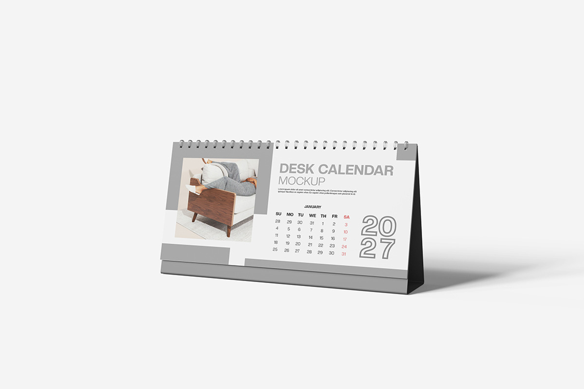 Desk Calendar Mockup, a Product Mockup by bimockup (Photo 3 of 6)