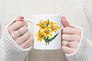 Retro Vintage Alstroemeria Flowers, an Illustration by designcity5 (Thumbnail 5 of 5)