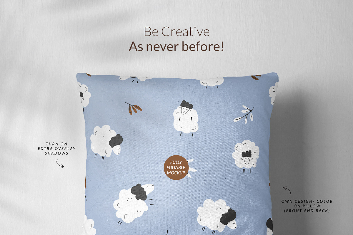 Throw Pillows 9x Mock-ups Set, a Print Template by Mocca Mockups Store (Photo 4 of 7)