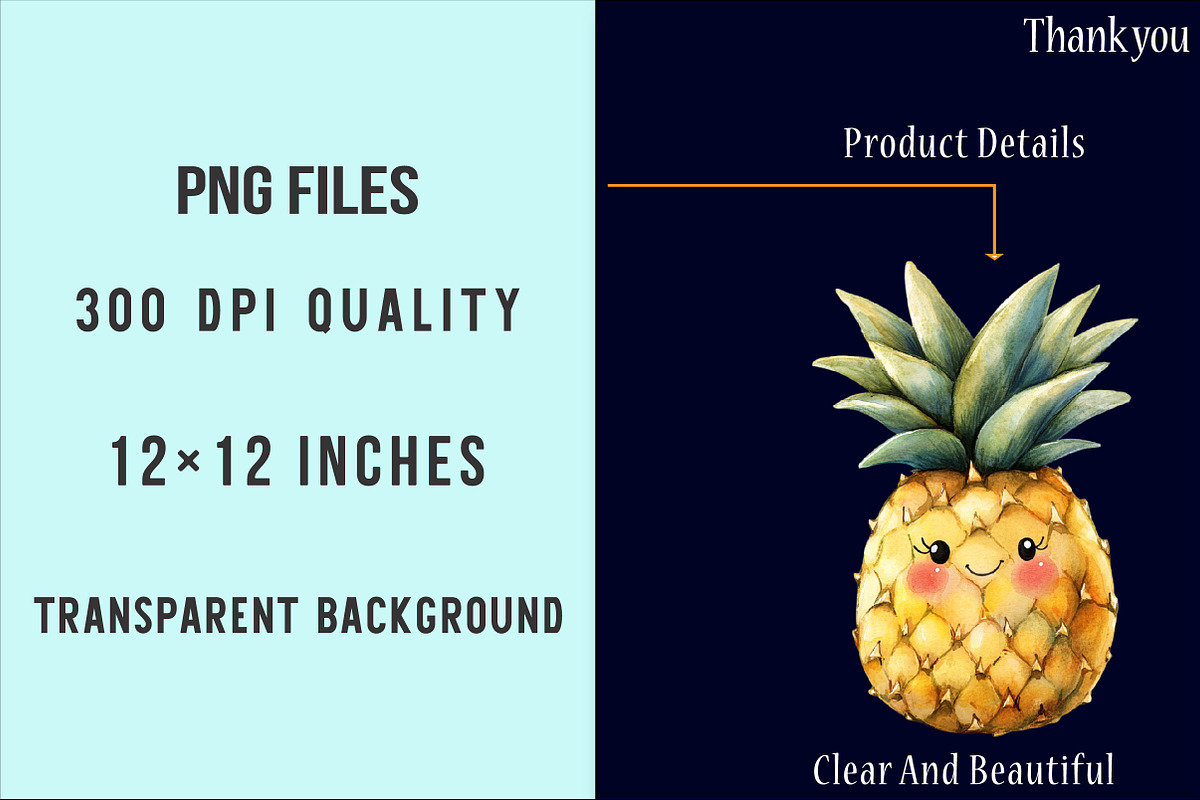 Cute Fruit Clipart PNG, an Illustration by SinaCreation (Photo 4 of 5)