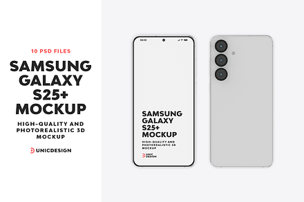 Samsung Galaxy S25+ Mockup, an Android Mockup by UnicDesign