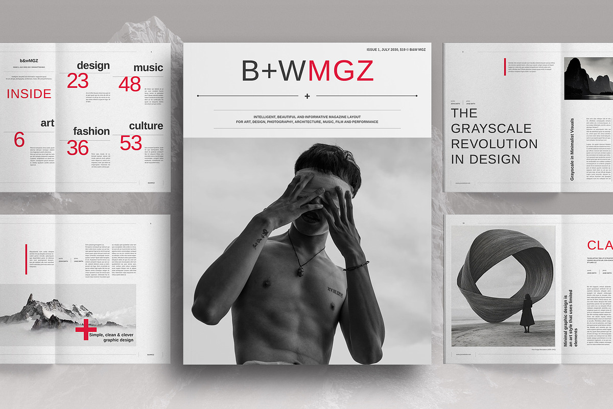 Black and White Magazine Template, a Magazine Template by Boris Cupac (Photo 1 of 7)