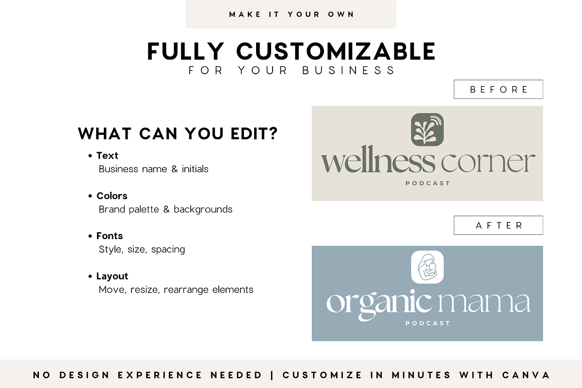 Podcast Logo Kit Canva Template, a Branding & Logo Template by BrandhavenStudio (Photo 9 of 11)