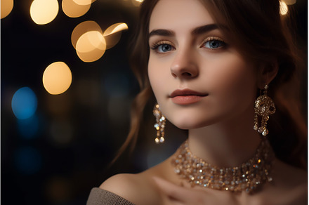 Woman elegant jewelry. Generate Ai, a Beauty & Fashion Photo by Ylivdesign