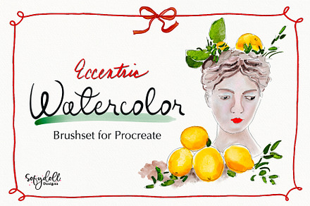Eccentric Watercolor for Procreate, a Brush Add-On by Sofydoll Designs