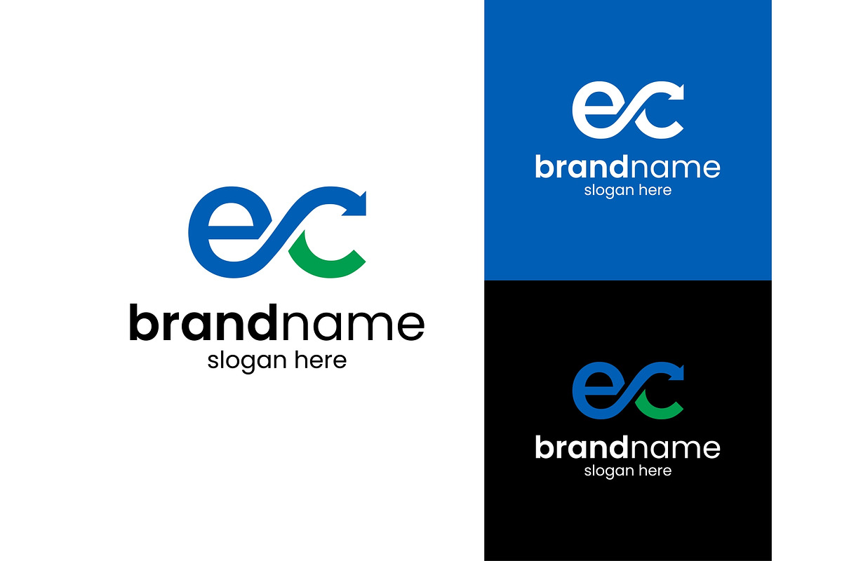 Letter EC Loop Arrow Logo, a Branding & Logo Template by ika trisiana