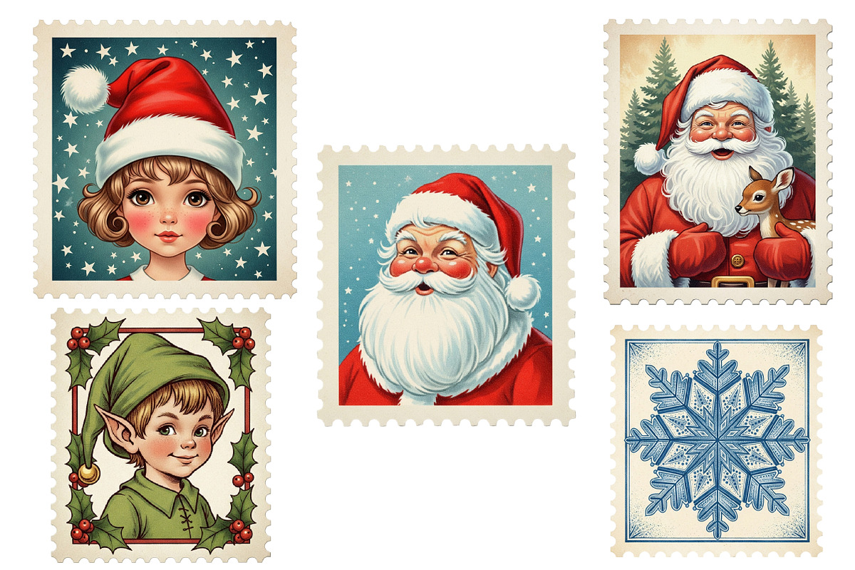 Christmas Postage Stamps, an Illustration by Designworld (Photo 4 of 5)