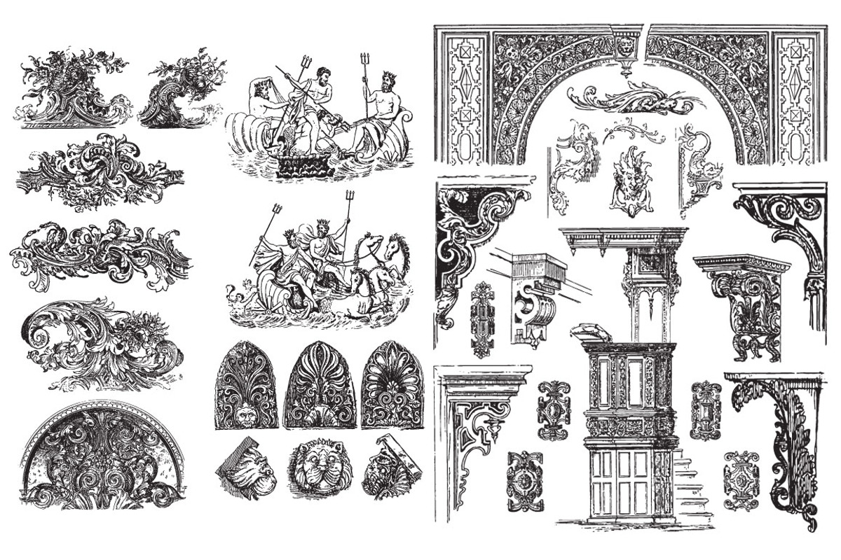 Vintage Architecture Design Elements, an Illustration by Vertigo Creative Products (Photo 4 of 8)