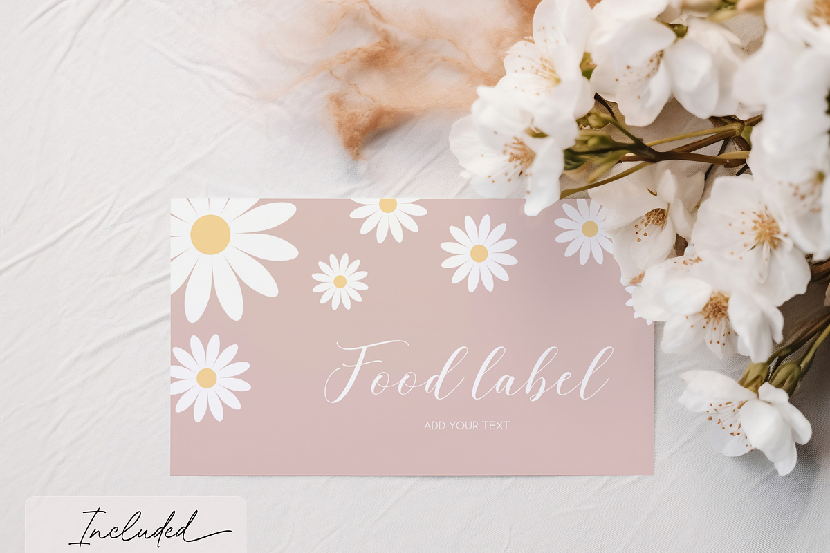 Boho Daisy Food Label Template, an Invitation Template by Digital_Mind (Photo 2 of 6)