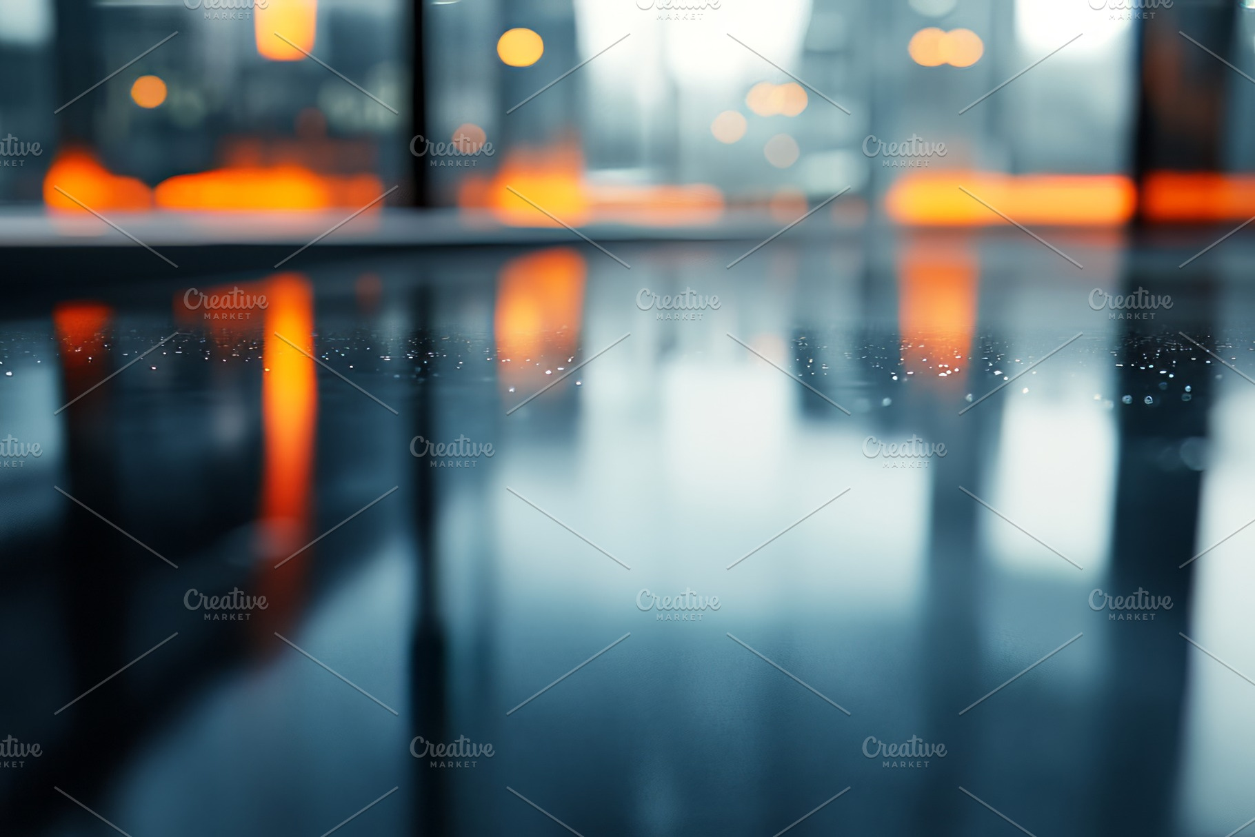 An abstract view capturing droplets on a glossy surface, with warm orange hues, a Background Photo by ImageMir