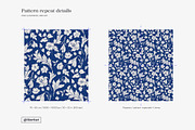 Vintage Blue Floral Seamless Pattern, a Pattern Graphic by likorbut (Thumbnail 4 of 13)