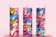 3D Butterfly 20oz Tumbler Wraps, an Object Graphic by NimraAmjad (Thumbnail 1 of 3)