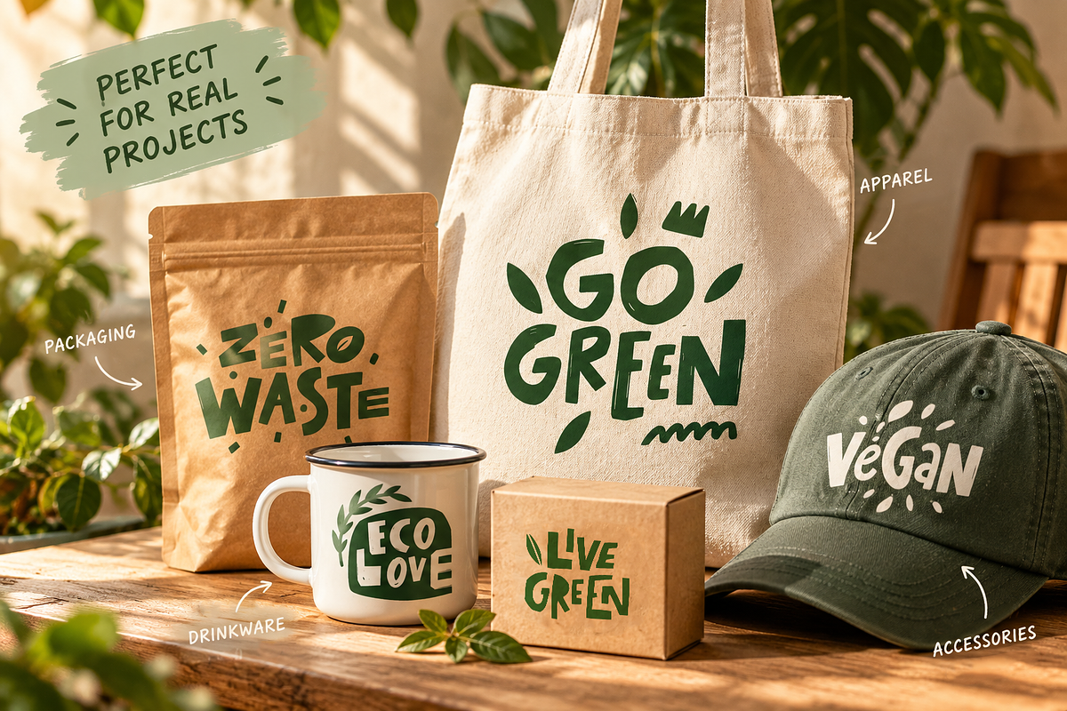 Eco Lettering Bundle, a Decorative Illustration by Oktyabr (Photo 3 of 4)