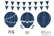 Navy & Lemon Hot Air Balloons, an Illustration by Amanda Ilkov (Thumbnail 3 of 5)