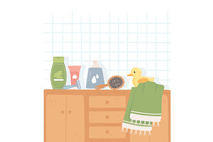 hygiene products furniture, an Object Illustration by studiogstock