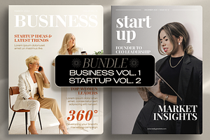 Business & Startup Magazines Bundle, a Magazine Template by Creatif Foundry
