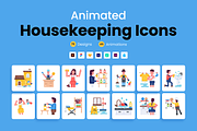 Animated Housekeeping Icons, a Duotone Icon by Prosymbols (Thumbnail 1 of 10)