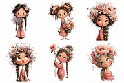 Floral Girl with Braids PNG Clipart, an Illustration by Daily.Designs (Thumbnail 4 of 7)