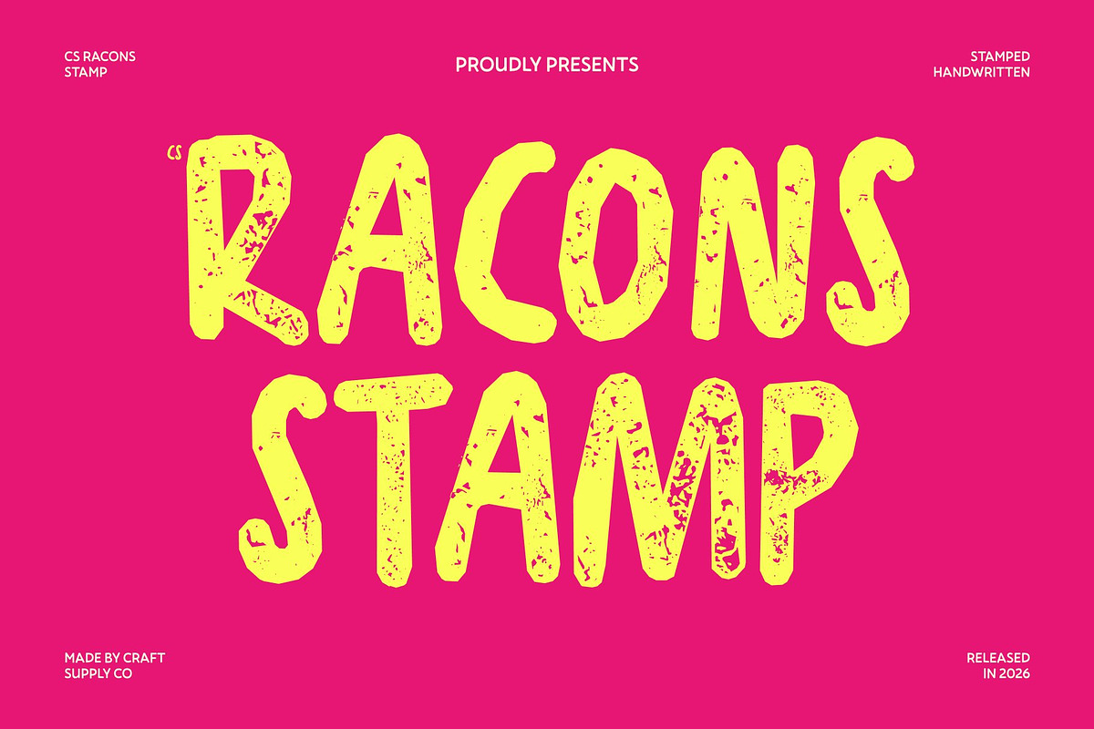 CS Racons Stamp, a Sans Serif Font by Craft Supply Co. (Photo 1 of 8)