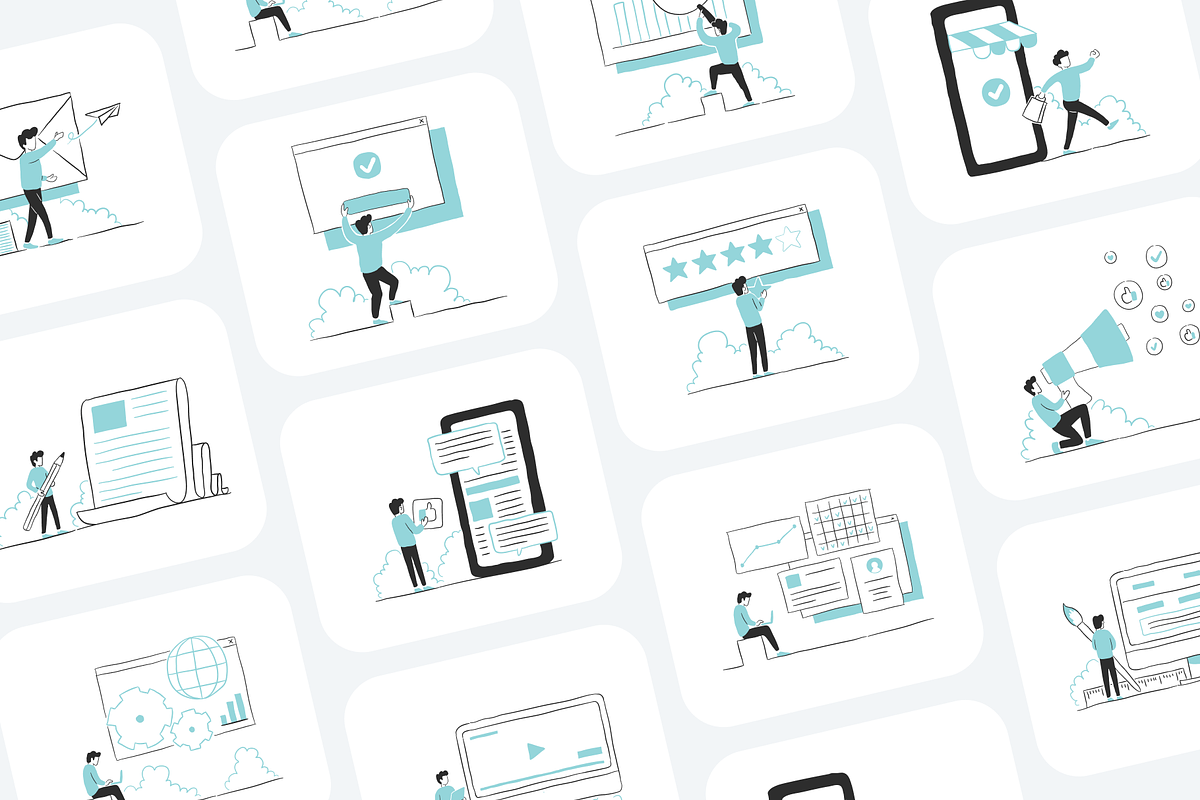 Digital Marketing Illustration Pack, a Person Illustration by Twfoo Studio (Photo 5 of 6)