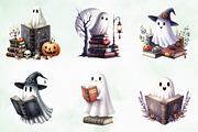 Bookish Ghost Sublimation Clipart, an Illustration by Creative Art (Thumbnail 4 of 4)