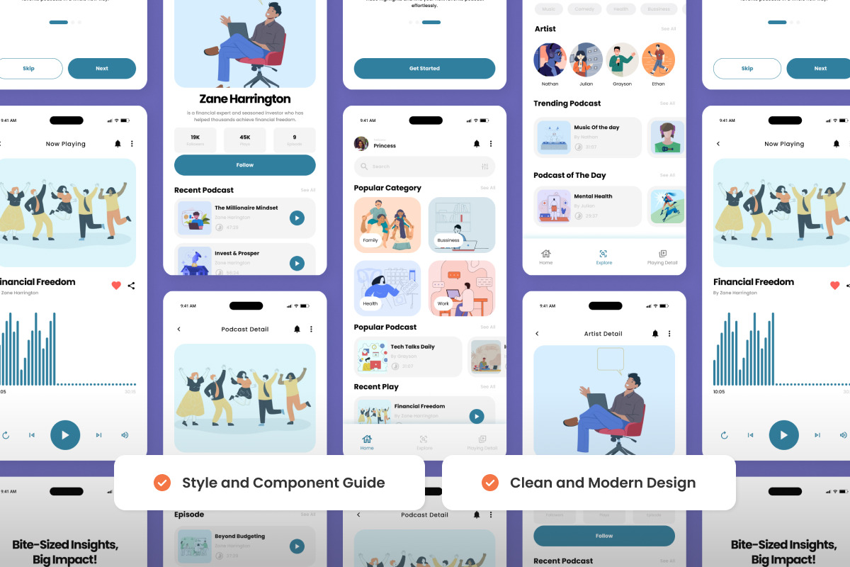 WePod - Podcast UI Design Template, an App Template by productype1 (Photo 3 of 5)