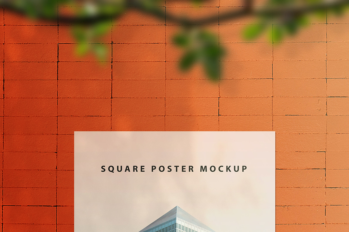 Square Poster Mockup - Set 1, a Print Template by professorinc