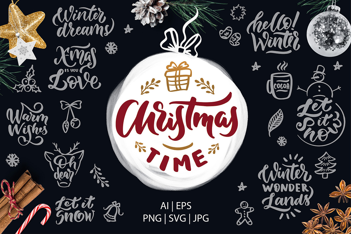 Cute Christmas Bundle, an Animal Illustration by Lettering_Logo (Photo 2 of 11)