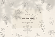 Fall Foliage Line art sketches, an Object Graphic by Blumensdiary (Thumbnail 1 of 7)