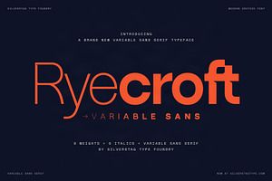 Ryecroft - Variable Sans Typeface, a Sans Serif Font by SilverStag Type Foundry
