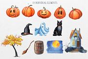 Watercolor Halloween illustrations, a Seasonal Illustration by DamriNa art (Thumbnail 4 of 6)