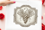 Vintage Grapes Label Printable, an Illustration by GatewayDesign (Thumbnail 5 of 6)