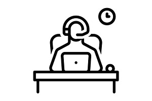 Operator call center black icon, an Outline Icon by Creative priyanka