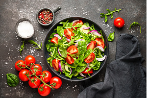 Fresh salad with leaves and, a Food & Drink Photo by Nadia-nb