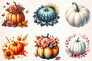 Watercolor Fall Clipart Pumpkin Peta, an Illustration by Rose Art (Thumbnail 3 of 4)