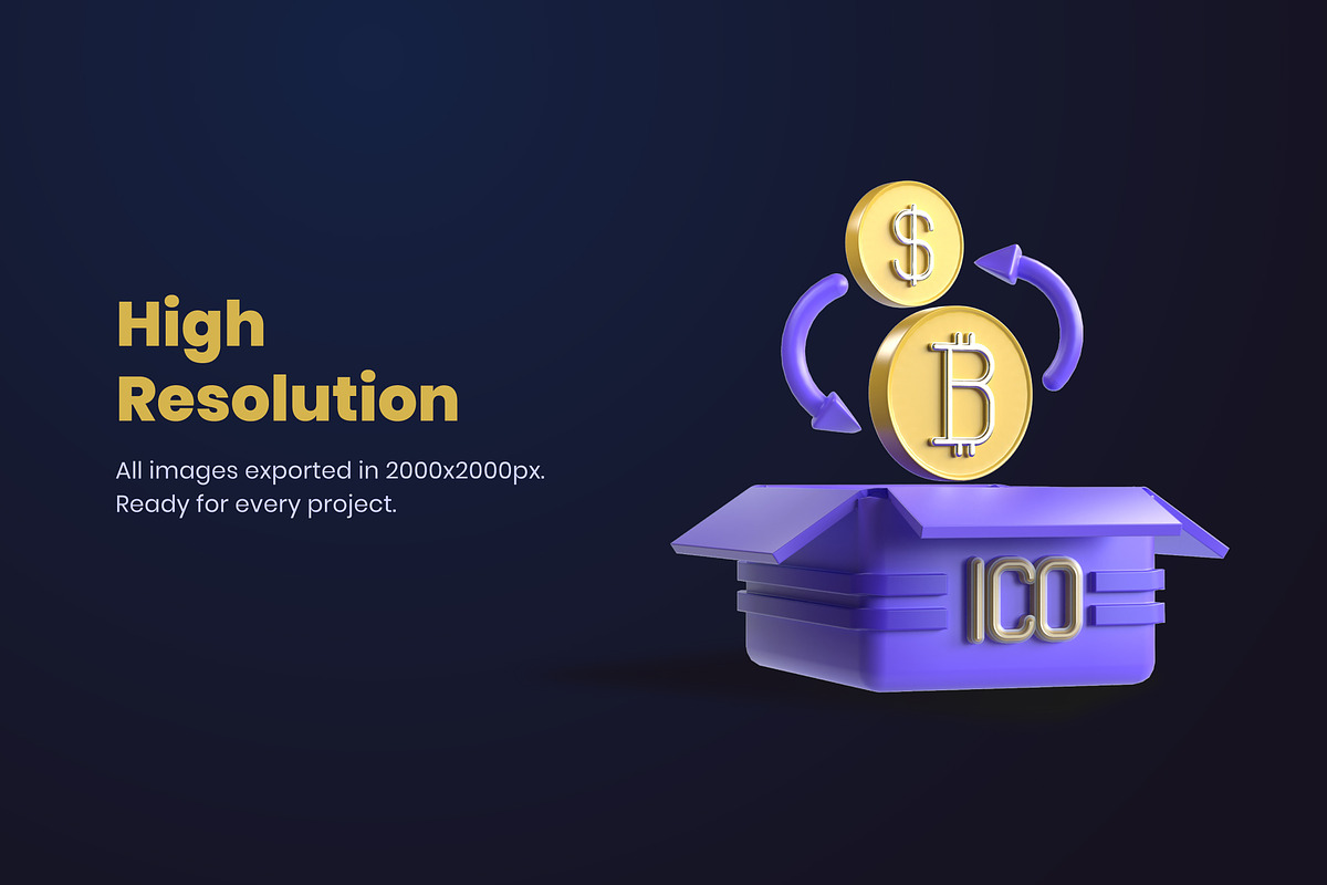 3D Crypto Icons, a 3D by Flat Icons