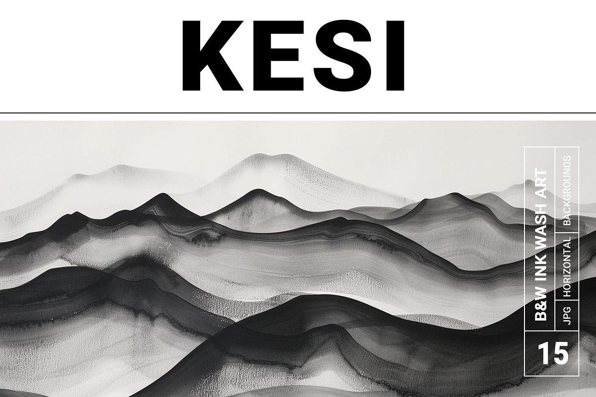 Kesi Co. B&W Ink Wash Art, a Texture Illustration by milatovar (Photo 1 of 20)