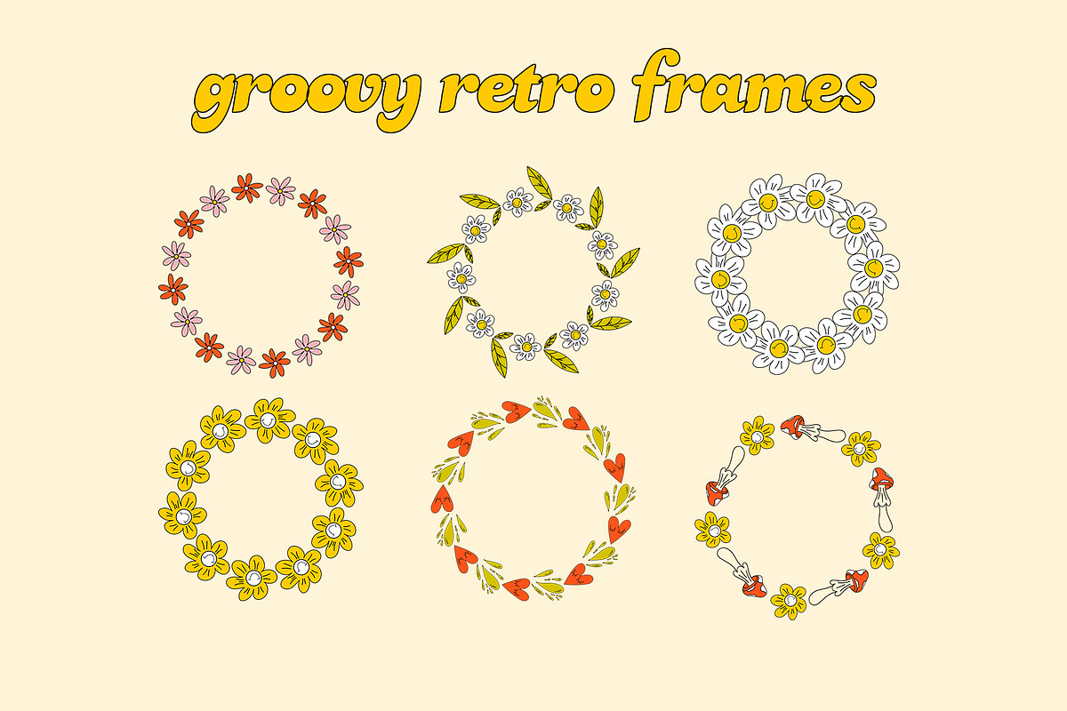Groovy retro set 70s, 80s, 90s, a Pattern Graphic by Le.nart (Photo 5 of 8)