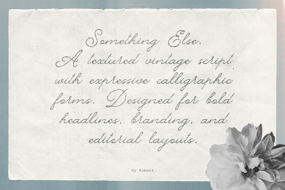 Something Else Textured Script, a Script Font by AnMark (Photo 9 of 10)
