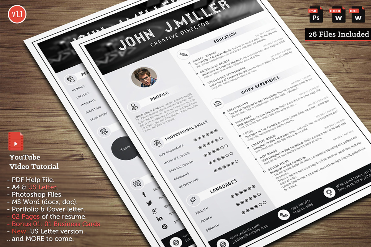 The X, a Resume Template by CodePower (Photo 1 of 5)
