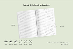 Lined Notebook 8mm - 8.25x6