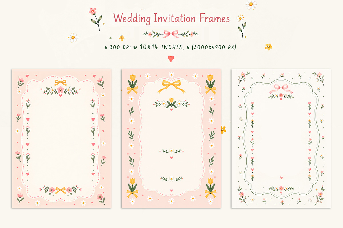 Cottagecore Floral Invitation Frames, a Background Graphic by by creative paper (Photo 8 of 10)